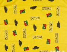 22" square single colour or full colour printed bandanas ideal for branding and during Carnival or election campaigns