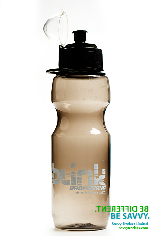 Water bottle with hand strap for Carnival and promotional events and giveaways