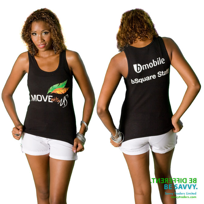 Printed Carnival tank top for corporate branding and promotion