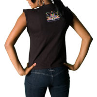 Printed Carnival sleeveless t-shirt for corporate branding and promotion