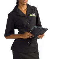 Women's shirt with embroidered company logo