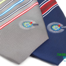 Embroidered commemorative necktie for CHOGM 2009 hosted in Trinidad